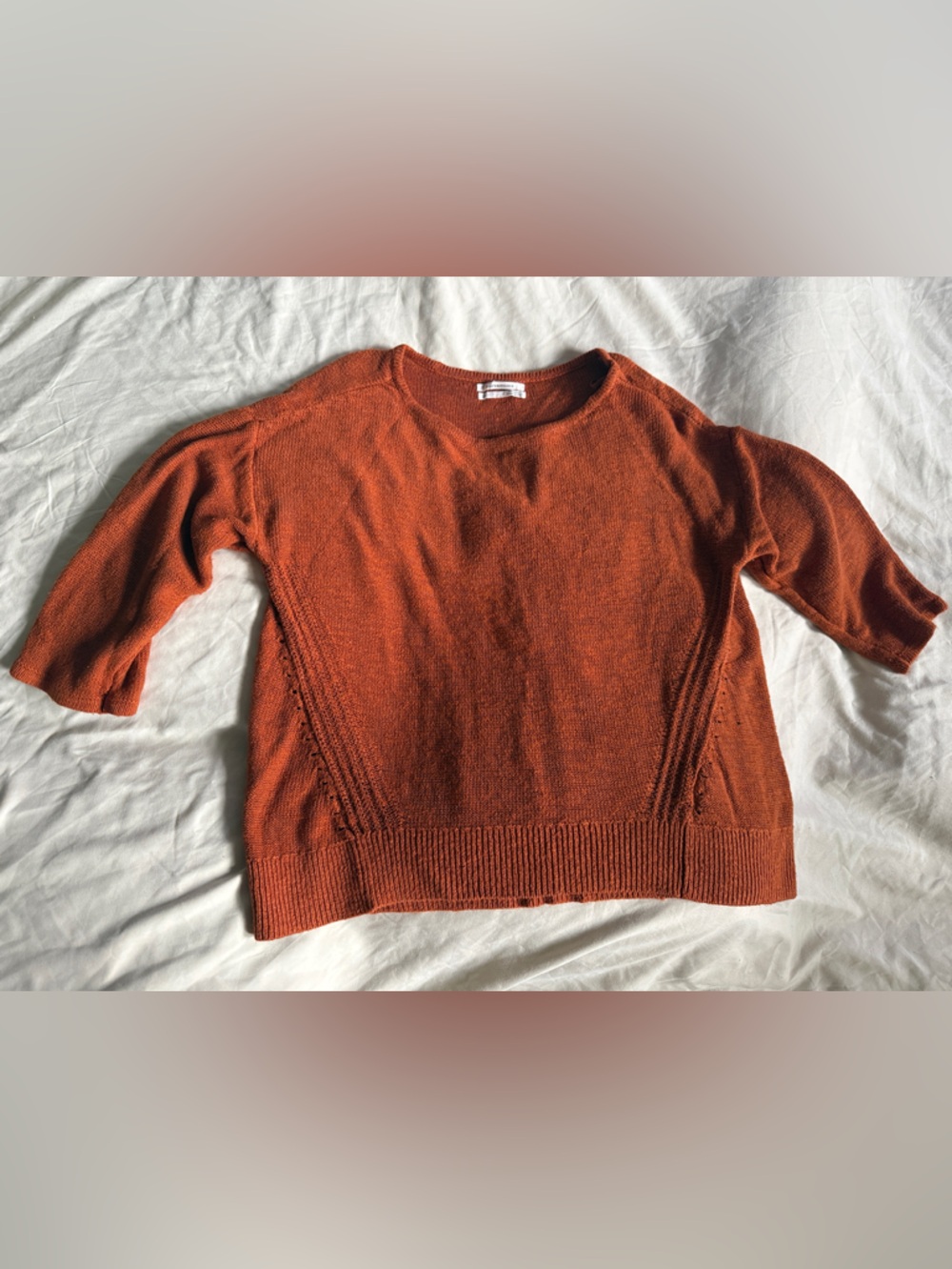 Anthropologie Rust Orange Knit Sweater